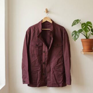 Veste saharienne femme bordeaux 4 poches – Taille M