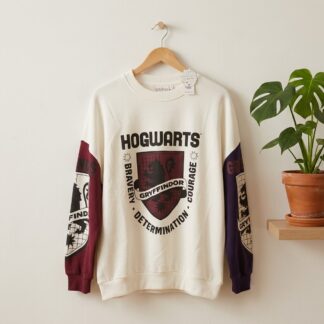 Sweat Harry Potter Undiz Poudlard Gryffondor blanc et bordeaux – Taille M – Neuf avec étiquette