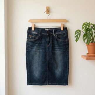 Jupe en jean Pepe Jeans brut délavé slim taille basse – Taille XS – Neuve