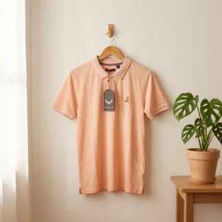 Polo Brave Soul London homme rose pâle col tricot – Taille S – Neuf avec étiquette
