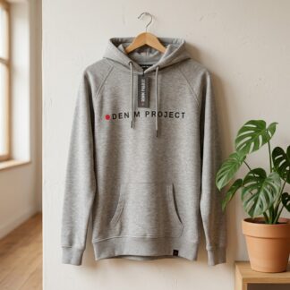 Sweat à capuche Denim Project gris homme taille S – Neuf avec étiquette