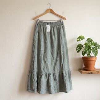 Jupe longue Camaïeu vert sauge