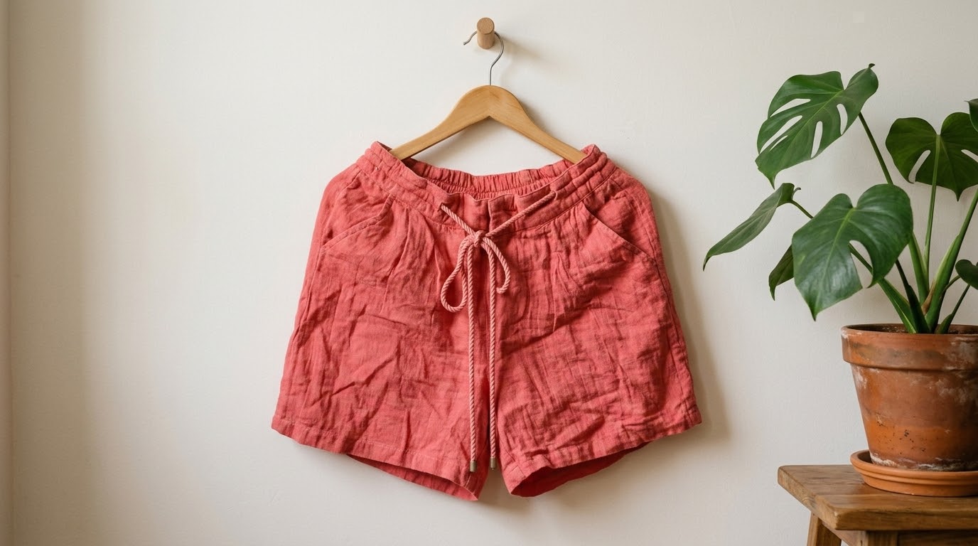 Short Camaïeu rose brique en gaze taille élastique – Taille 34 – Neuf avec étiquette Short Camaïeu rose brique